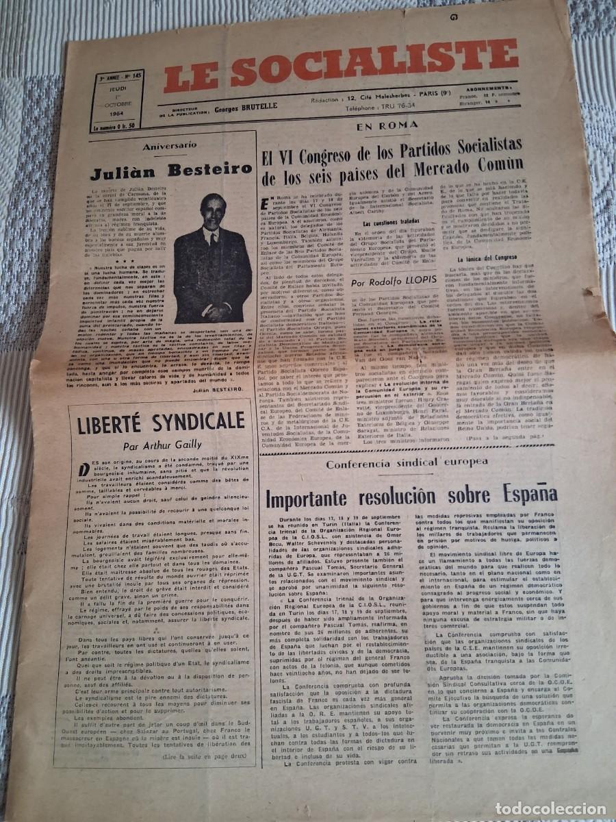 Coleccionismo de Revistas y Peri&oacute;dicos: SOCIALISTE, LE: DIRECTEUR Georges Brutelle Par&iacute;s, n&ordm; 145 , 1 octubre 1964