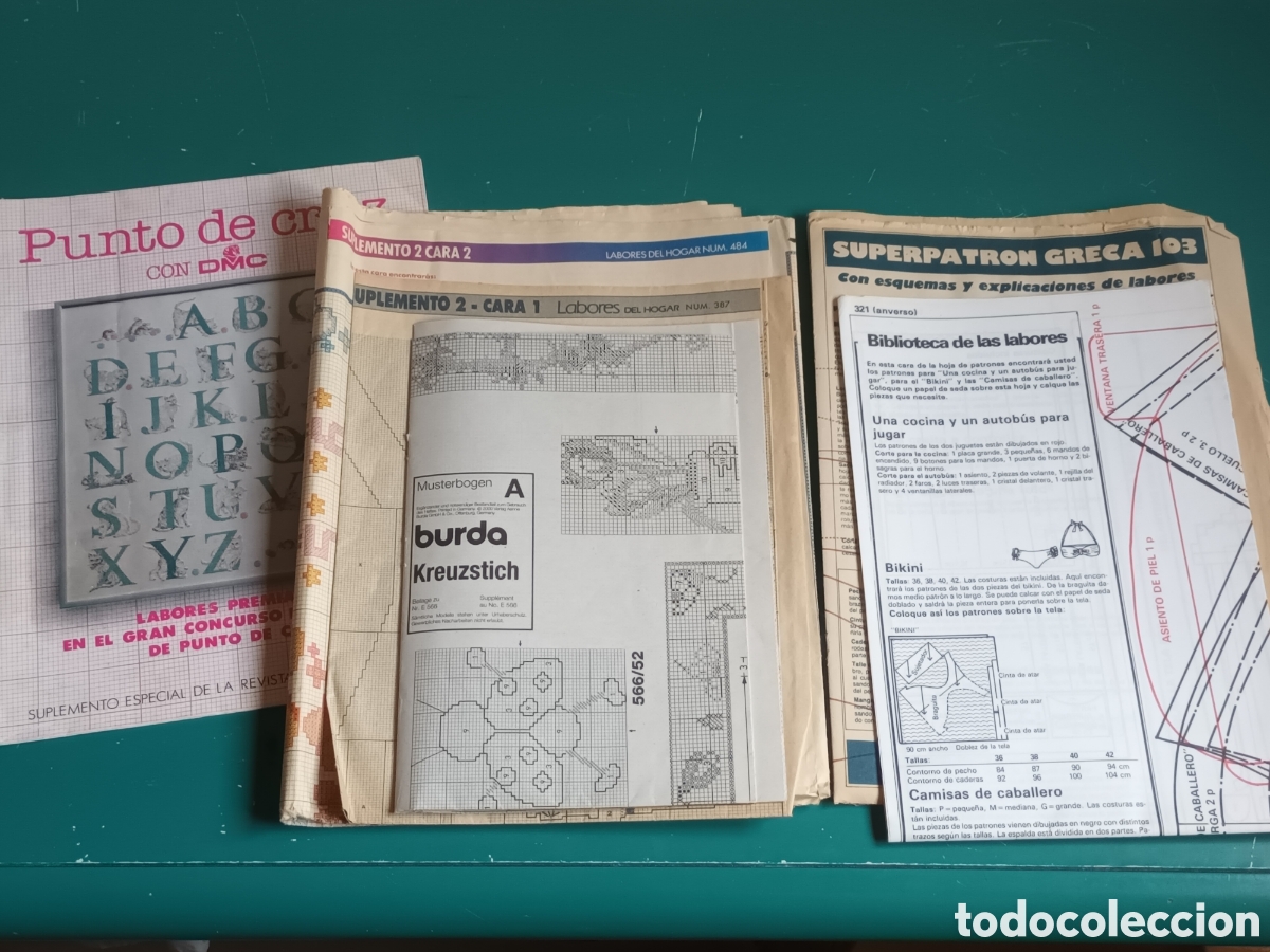 Coleccionismo de Revistas y Peri&oacute;dicos: Punto de Cruz con Dmc. Abecedario gatos. Patrones de otras publicaciones
