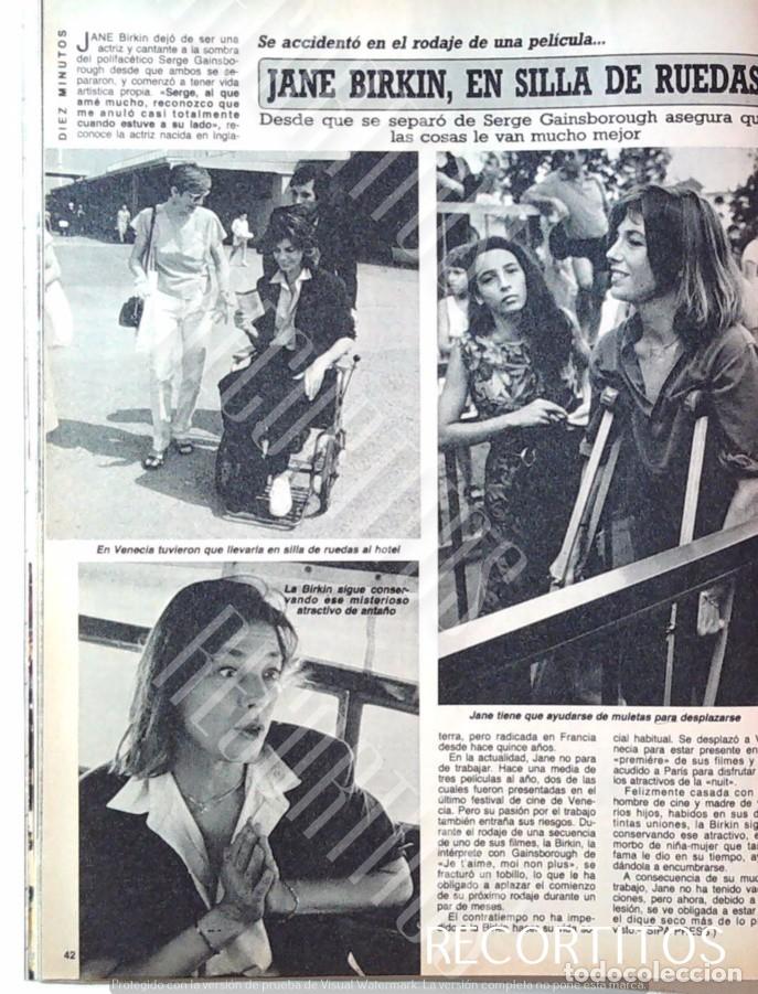 Coleccionismo de Revistas y Peri&oacute;dicos: JANE BIRKIN EN SILLA DE RUEDAS