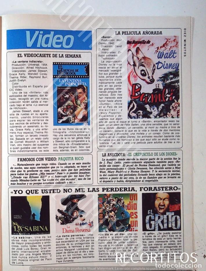Coleccionismo de Revistas y Peri&oacute;dicos: LANZAMIENTOS EN VIDEO BAMBI LA VENTANA INDISCRETA UN DIA ES UN DIA RL GRITO LA SABINA DAMA PERVERSA