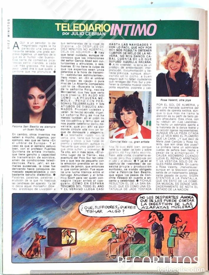 Coleccionismo de Revistas y Peri&oacute;dicos: CONCHA VELASCO PALOMA SAN BASILIO ROSA VALENTY VALENTI