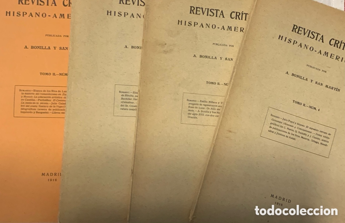 Coleccionismo de Revistas y Peri&oacute;dicos: Revista cr&iacute;tica hispano-americana. 1916. Tomo II, n&ordm; 1-4