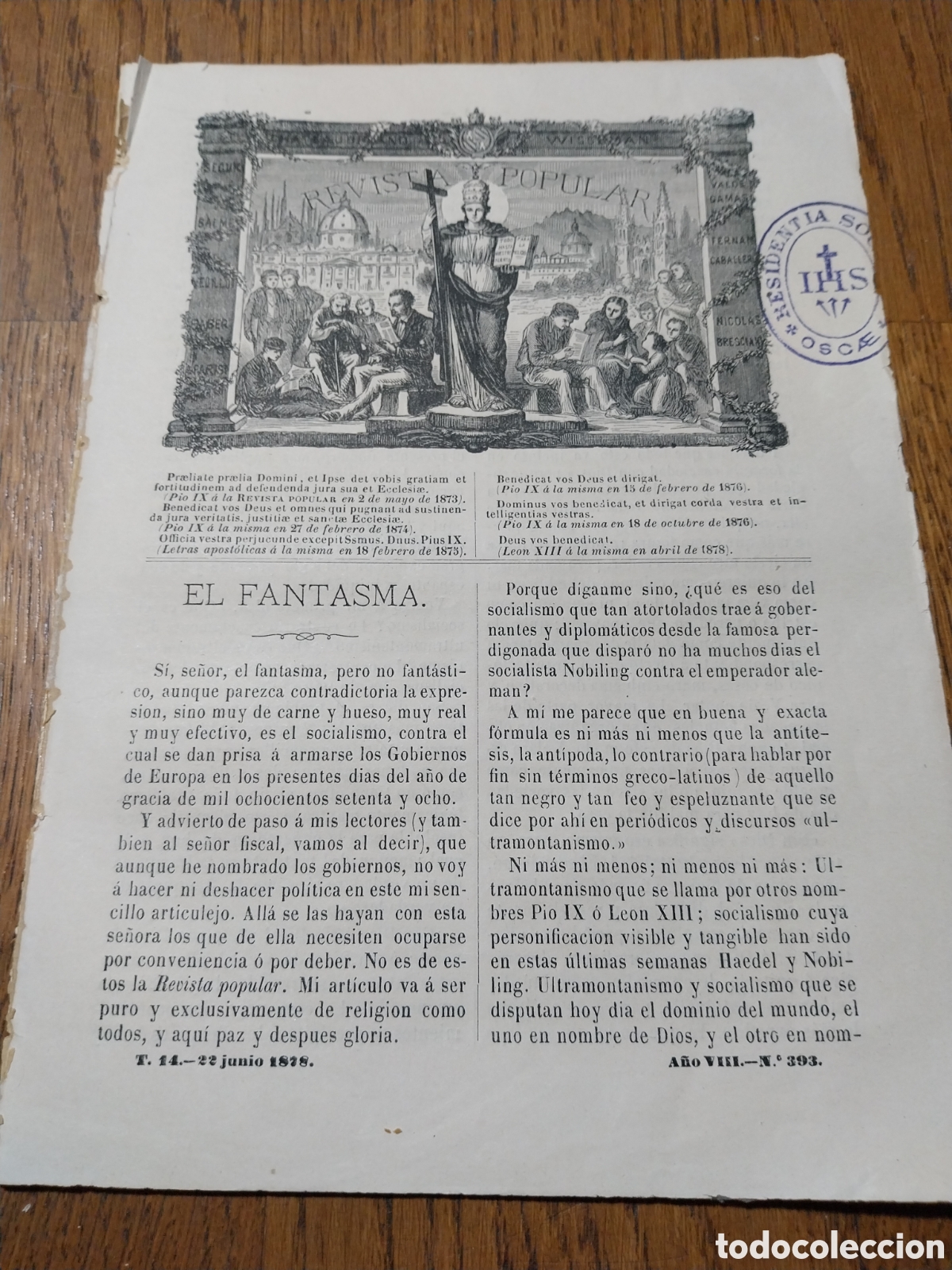 Coleccionismo de Revistas y Peri&oacute;dicos: REVISTA 1878 FUERTE DE SAN JUAN DE ULUA EN VERACRUZ. EXTRAMUROS DE LA ALAMEDA EN VERACRUZ. GRABADOS.
