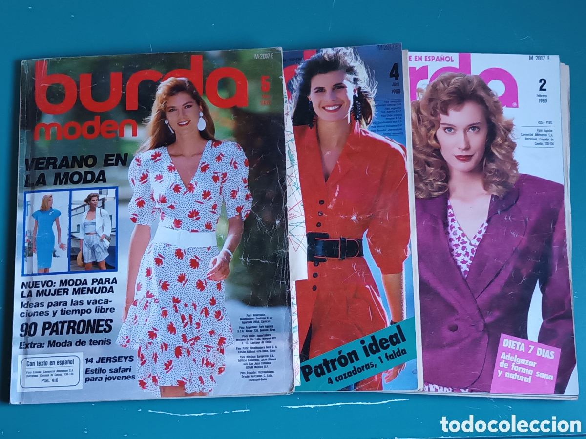 Coleccionismo de Revistas y Peri&oacute;dicos: Revistas BURDA MODEN 5/87, 4/88 Y 2/89. Confecci&oacute;n de ropa por patrones