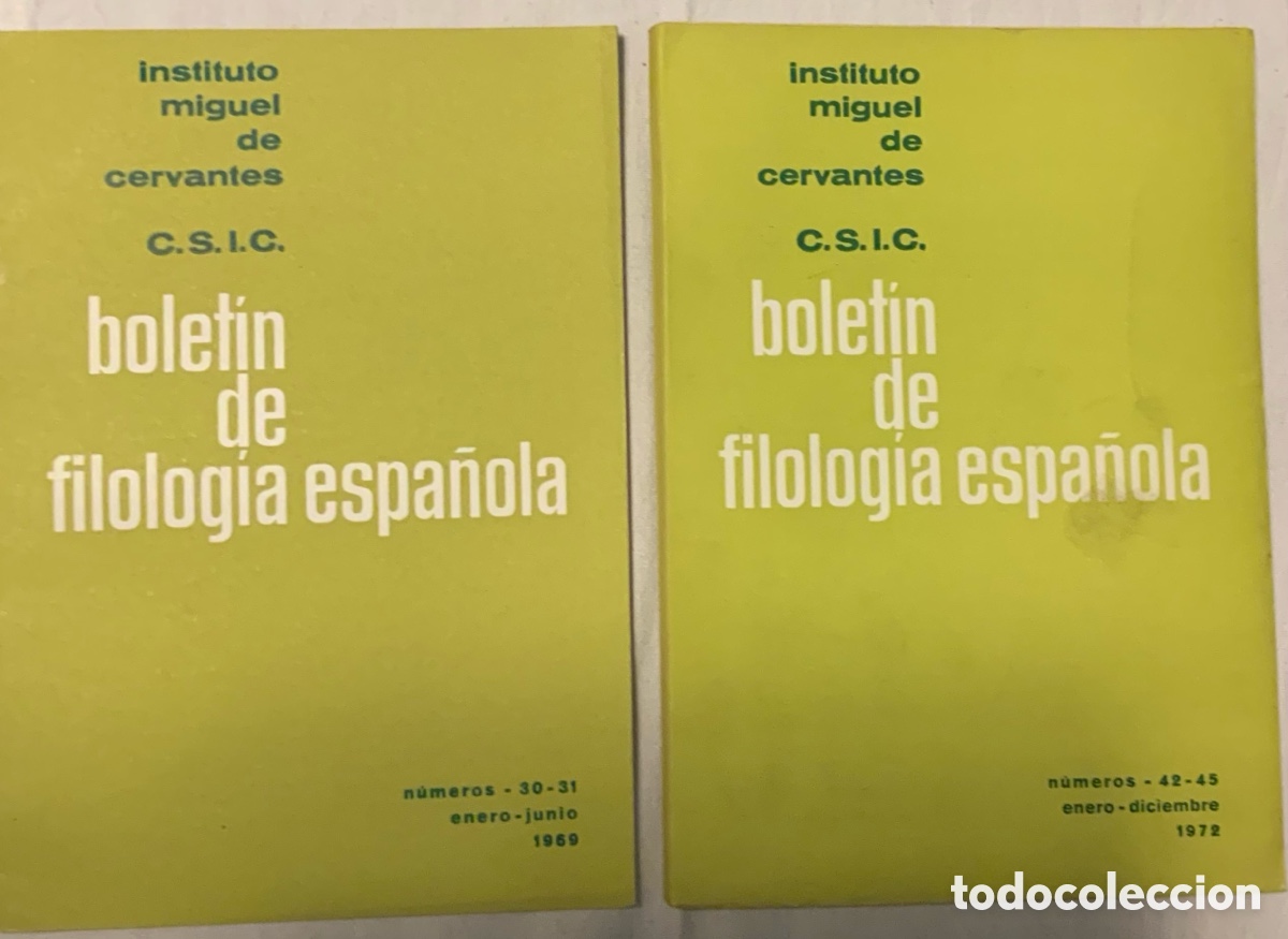 Sammeln von Zeitschriften und Zeitungen: Bolet&iacute;n de filolog&iacute;a espa&ntilde;ola. Instituto M. De Cervantes. 1969. 1972