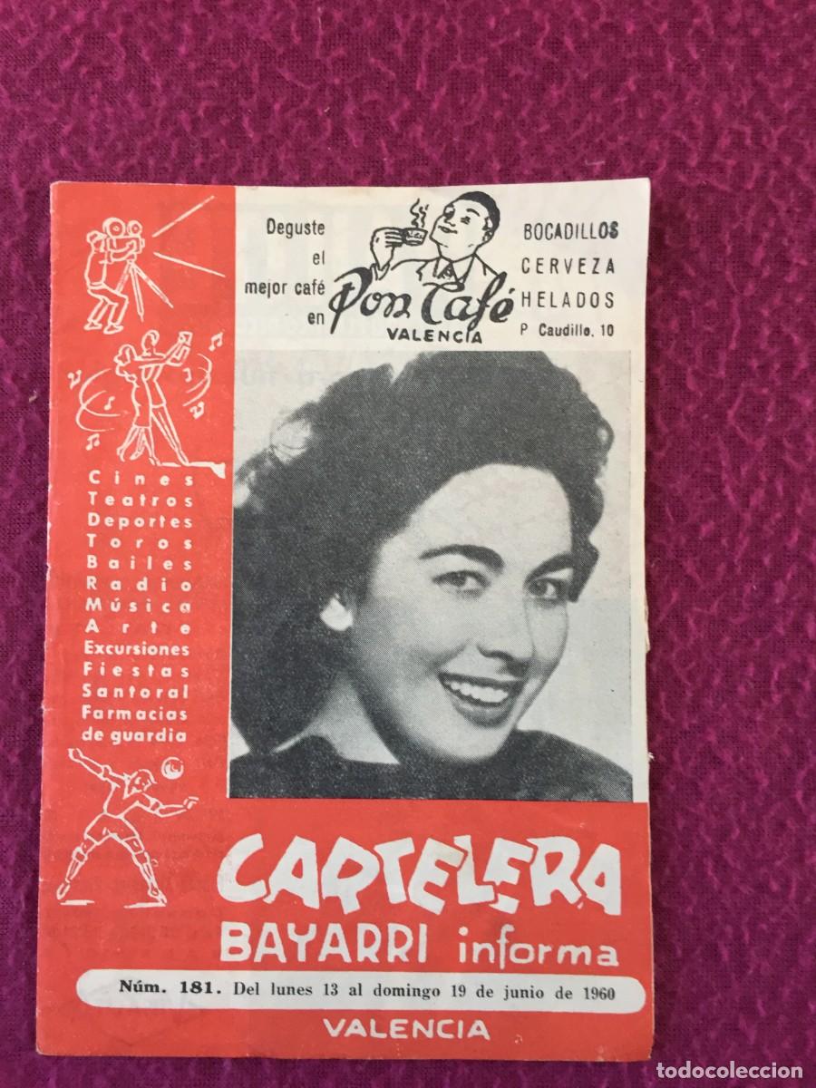 Coleccionismo de Revistas y Peri&oacute;dicos: CARTELERA BAYARRI N&ordm; 181 - AURORA BAUTISTA EN PORTADA - A&Ntilde;O 1960 - O.W. FISCHER INTERIOR CINE TVE..