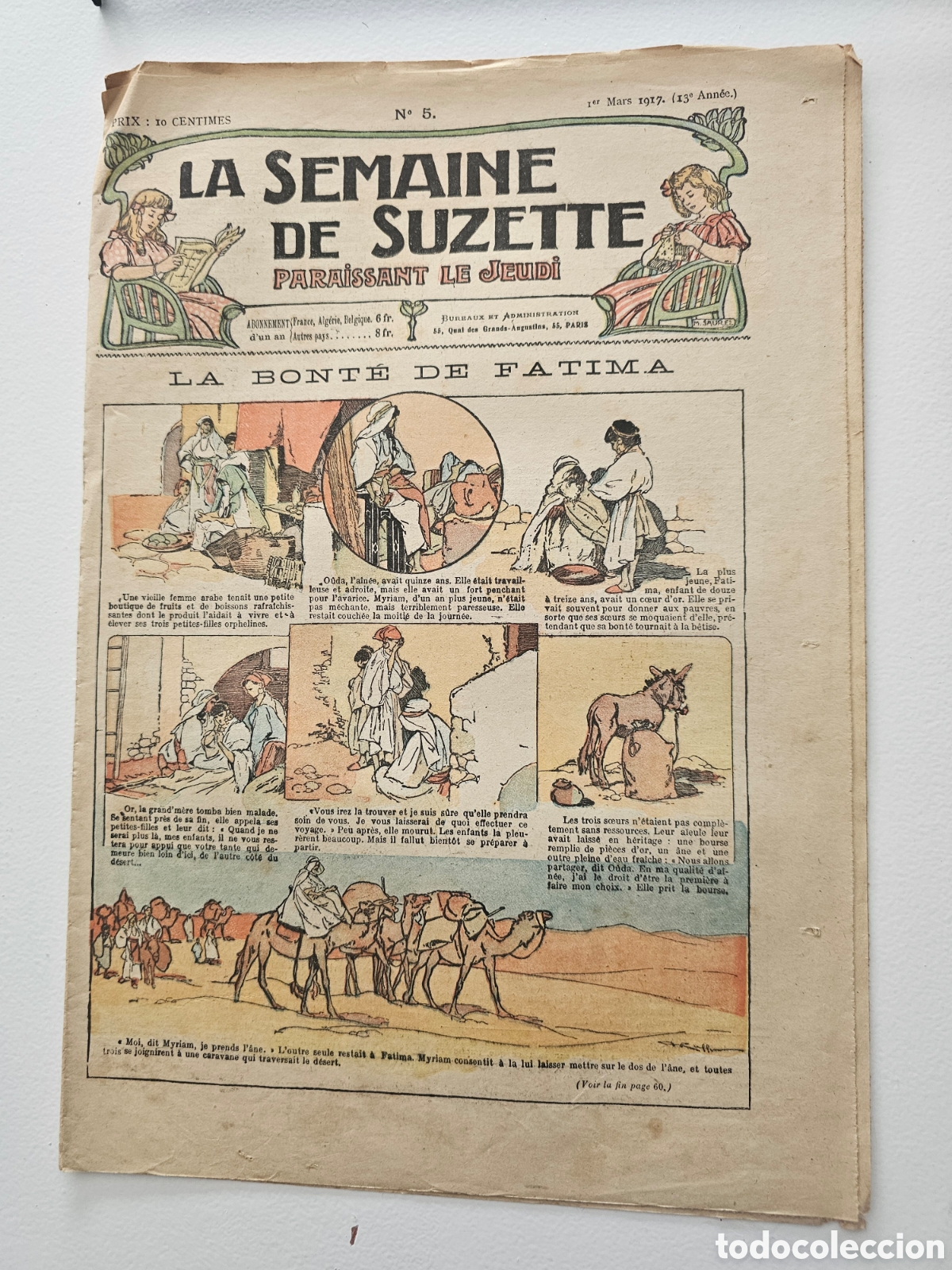 Sammeln von Zeitschriften und Zeitungen: Revista Francesa Antigua &rdquo;La Semaine de Suzette&rdquo; - 1 de Marzo 1917 - Original