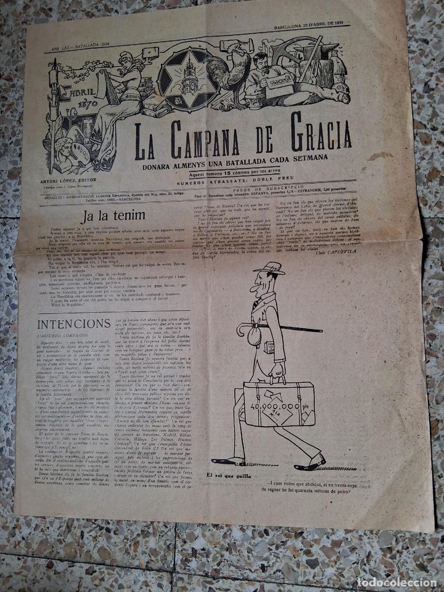 Collezionismo di Riviste e Giornali: CAMPANA DE GRACIA, La: Barcelona n&ordm; 3224, 25 abril 1931