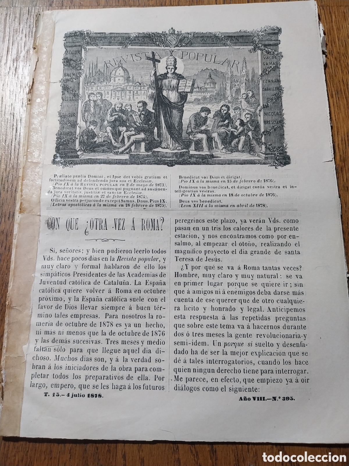 Coleccionismo de Revistas y Peri&oacute;dicos: REVISTA 1878 TORRE DE LAS CABEZAS EN GERBI CERCA DE TUNEZ