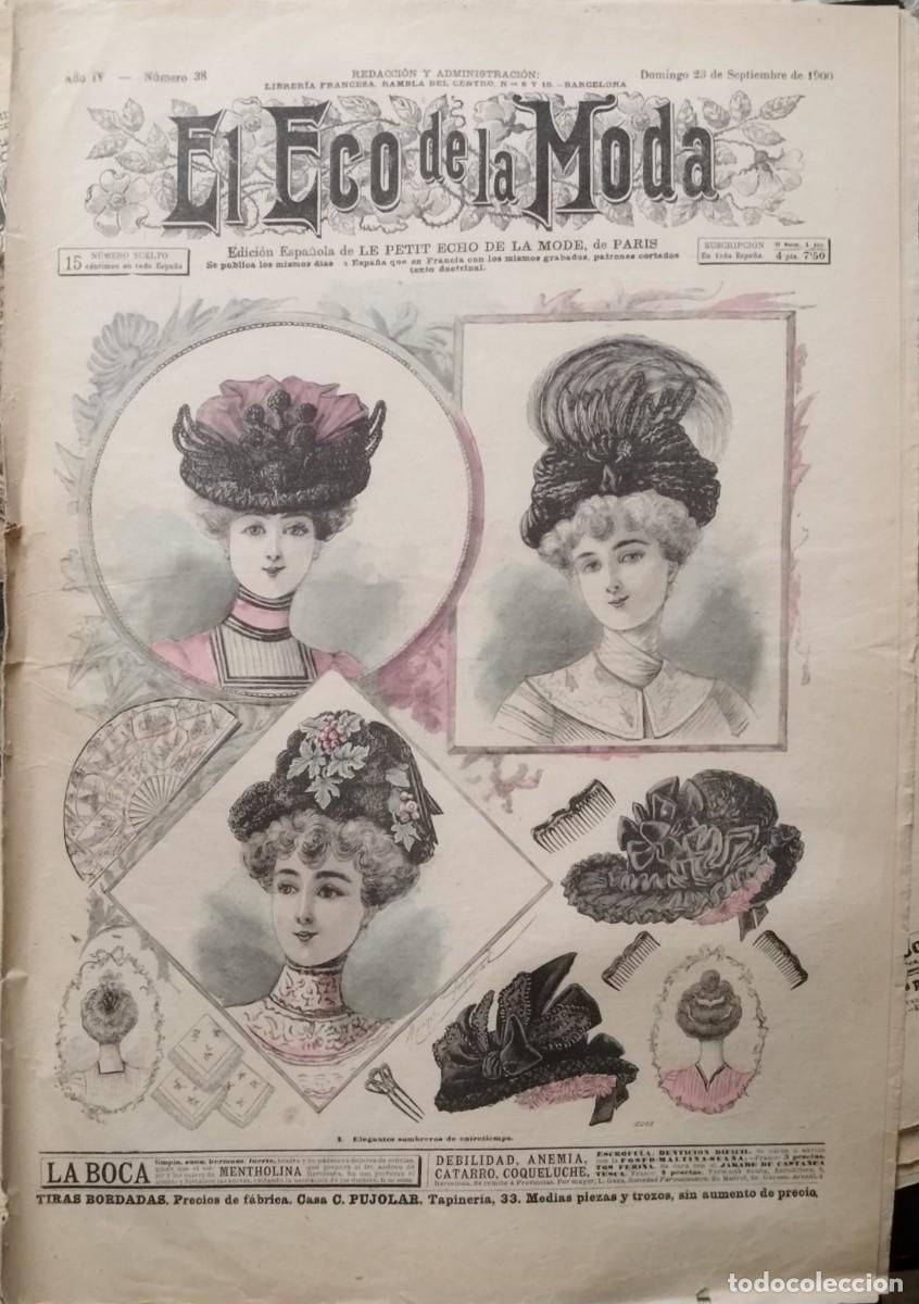Coleccionismo de Revistas y Peri&oacute;dicos: ​Lote 10 Revistas EL ECO DE LA MODA - &Eacute;poca Modernista - Gran Formato y Magn&iacute;ficos Grabados