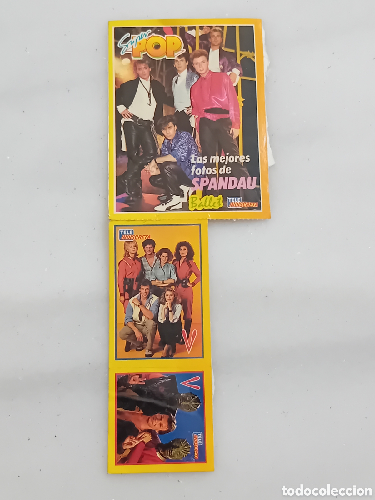 Colecionismo de Revistas e Jornais: PEGATINAS VINTAGE SUPERPOP Y TELEINDISCRETA. SPANDAU BALLET Y SERIE V
