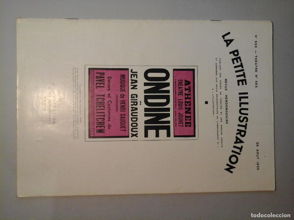 Coleccionismo de Revistas y Peri&oacute;dicos: LA PETITE ILLUSTRATION. JEAN GIRAUDOUX. ONDINE. TH&Eacute;ATRE LOUIS JOUVET. LIPNITZKI. TEATRO. RARO