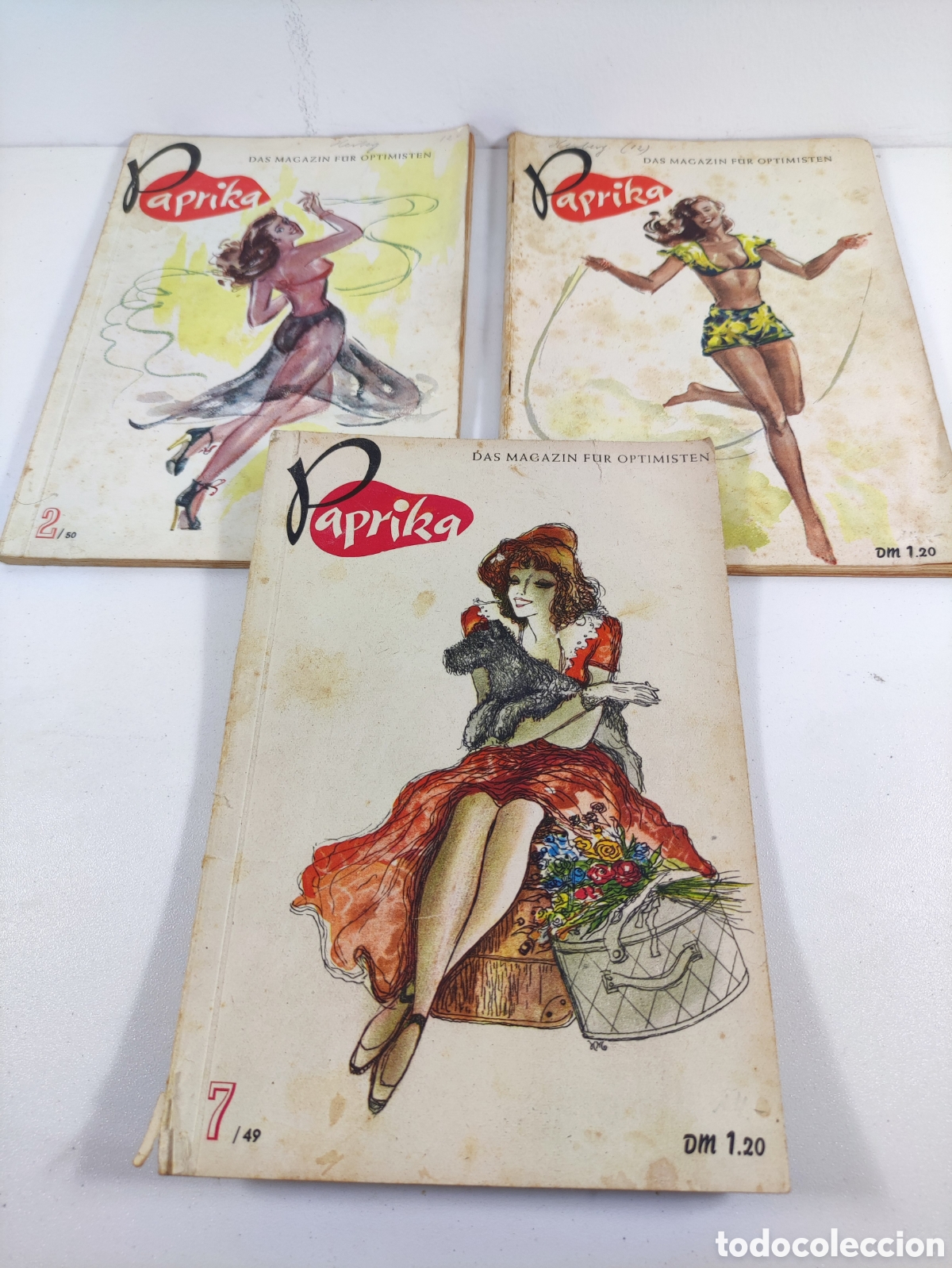 Coleccionismo de Revistas y Peri&oacute;dicos: Lote 3 revistas Paprika das magazin fur optimisten a&ntilde;o 49 y 50 en alem&aacute;n pin-up horoscopo famosos