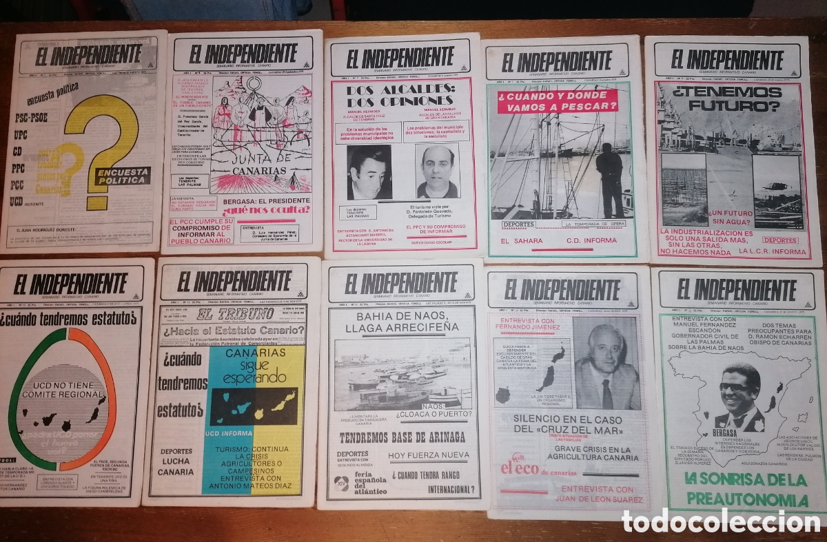 Coleccionismo de Revistas y Peri&oacute;dicos: Lote semanario informativo canario EL INDEPENDIENTE (Muy raros y escasos)