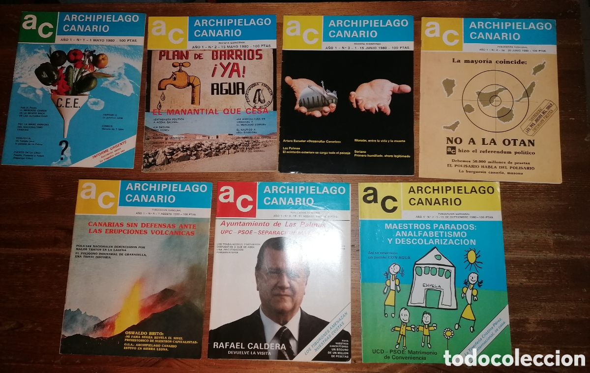 Collection Magazines and Newspapers: Lote de revistas ARCHIPI&Eacute;LAGO CANARIO - N&uacute;meros: 1, 2, 3, 4, 5, 6, 7.-