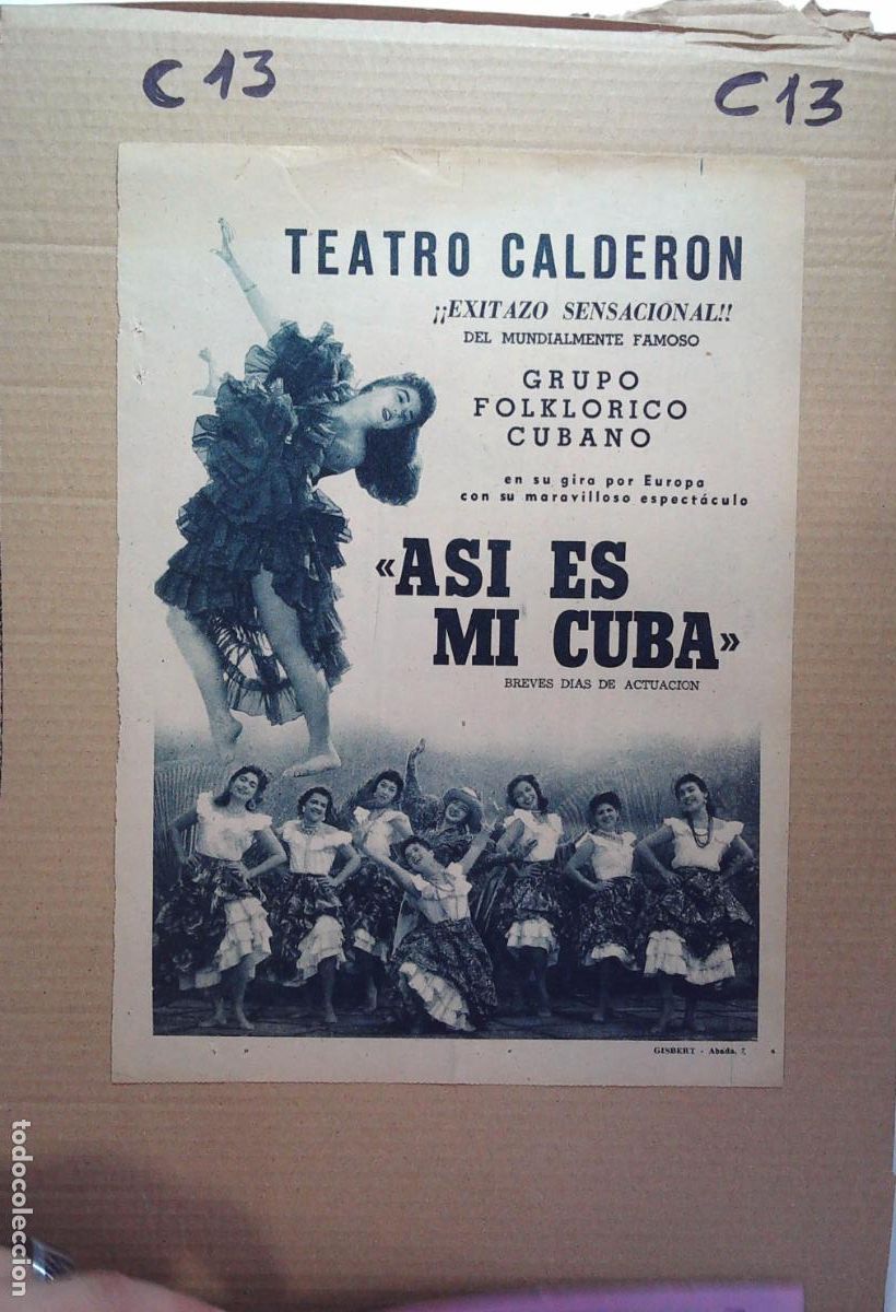 Coleccionismo de Revistas y Peri&oacute;dicos: TEATRO CALDERON GRUPO FOLKLORICO CUBANO ASI ES MI CUBA