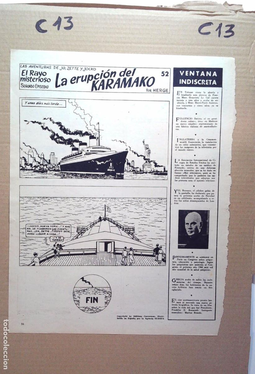 Collezionismo di Riviste e Giornali: HERGE LAS AVENTURAS DE JO SETTE Y JOCKO LA ERUPCION DEL KARAMAKO 52