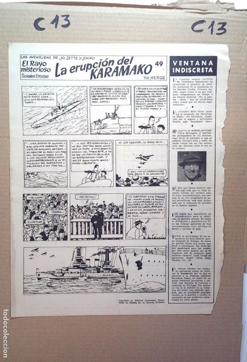 Collezionismo di Riviste e Giornali: HERGE LAS AVENTURAS DE JO SETTE Y JOCKO LA ERUPCION DEL KARAMAKO 49