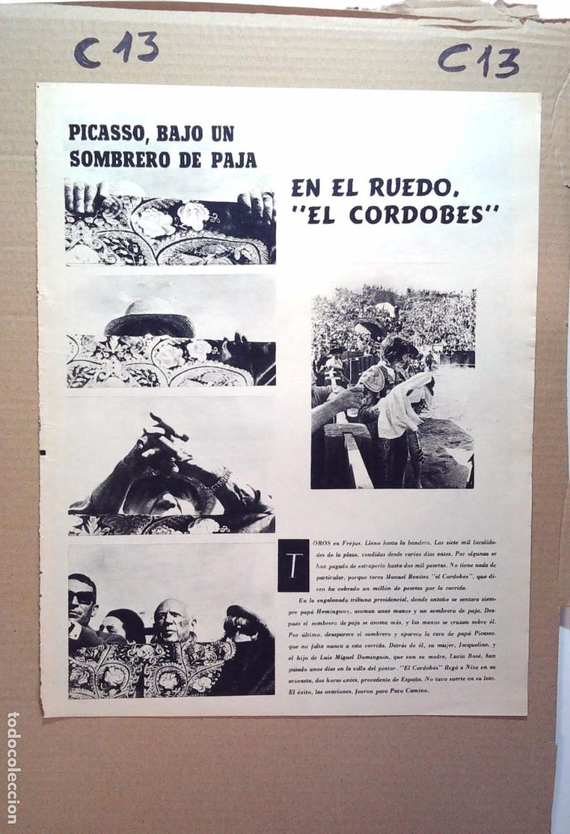 Collezionismo di Riviste e Giornali: PABLO PICASSO MANUEL BENITEZ EL CORDOBES