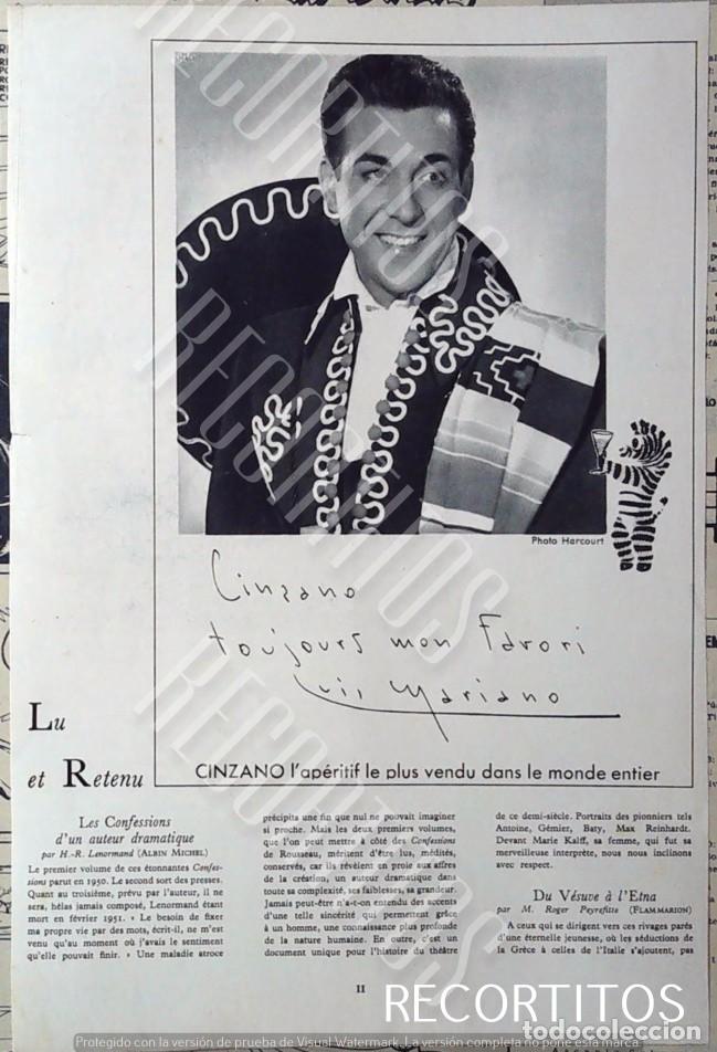 Coleccionismo de Revistas y Peri&oacute;dicos: ANUNCIO CINZANO LUIS MARIANO
