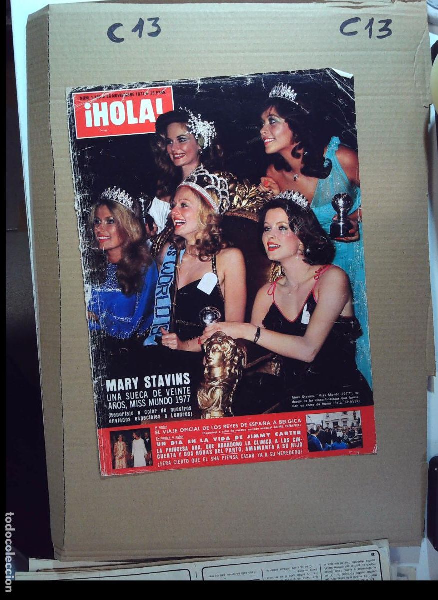 Collezionismo di Riviste e Giornali: MARY STAVINS MISS MUNDO 1977 RECORTE PORTADA