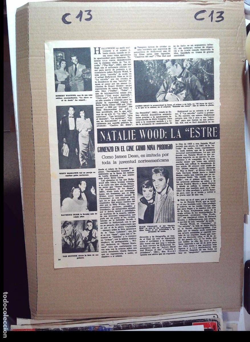 Coleccionismo de Revistas y Peri&oacute;dicos: NATHALIE WOOD 1958 ELVIS PRESLEY JAMES DEAN