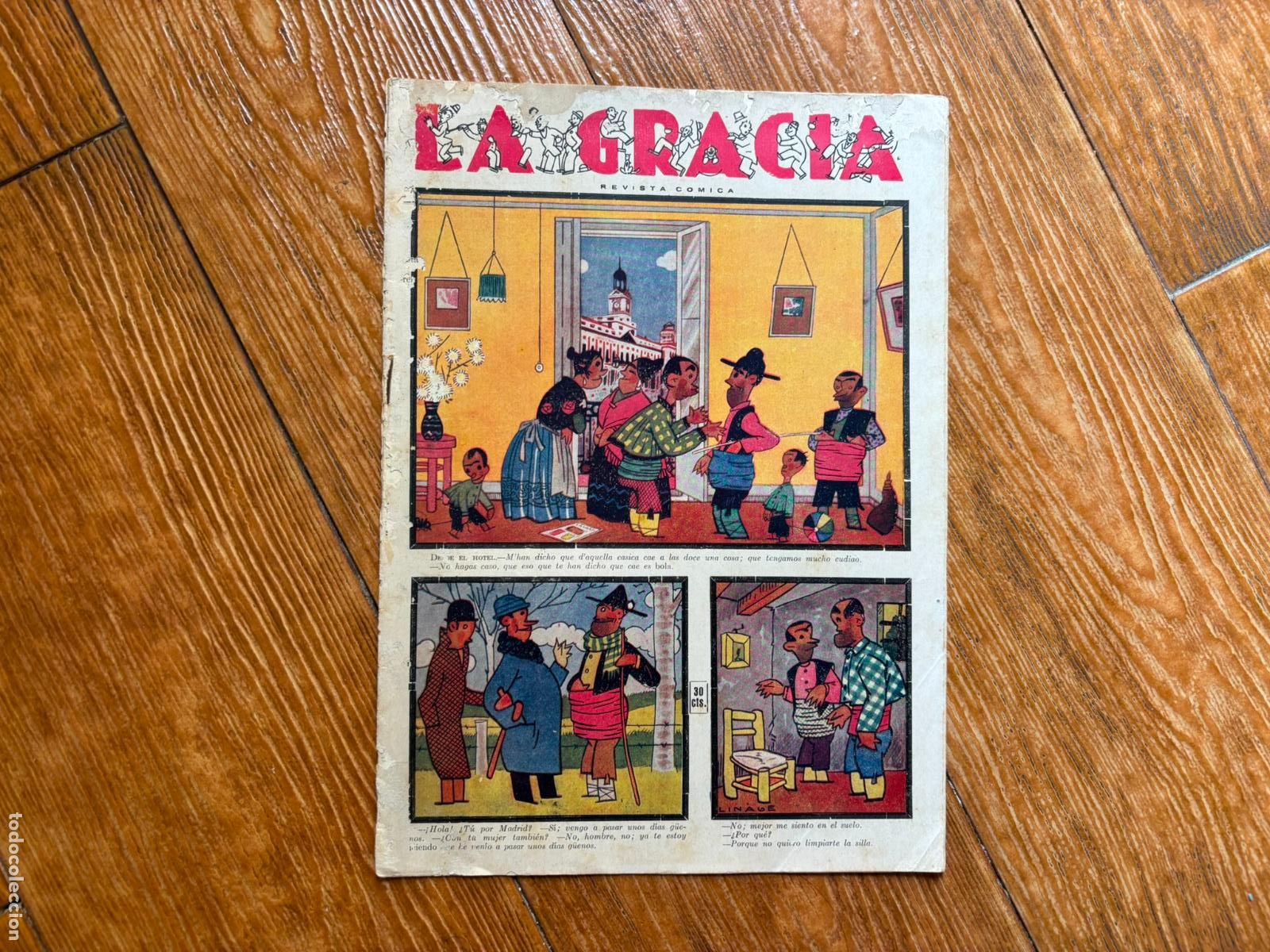 Coleccionismo de Revistas y Peri&oacute;dicos: LA GRACIA N&ordm; 6 - 17 DE ENERO 1924 CON ILUSTRACIONES DE HUMOR REVISTA COMICO SATIRICA