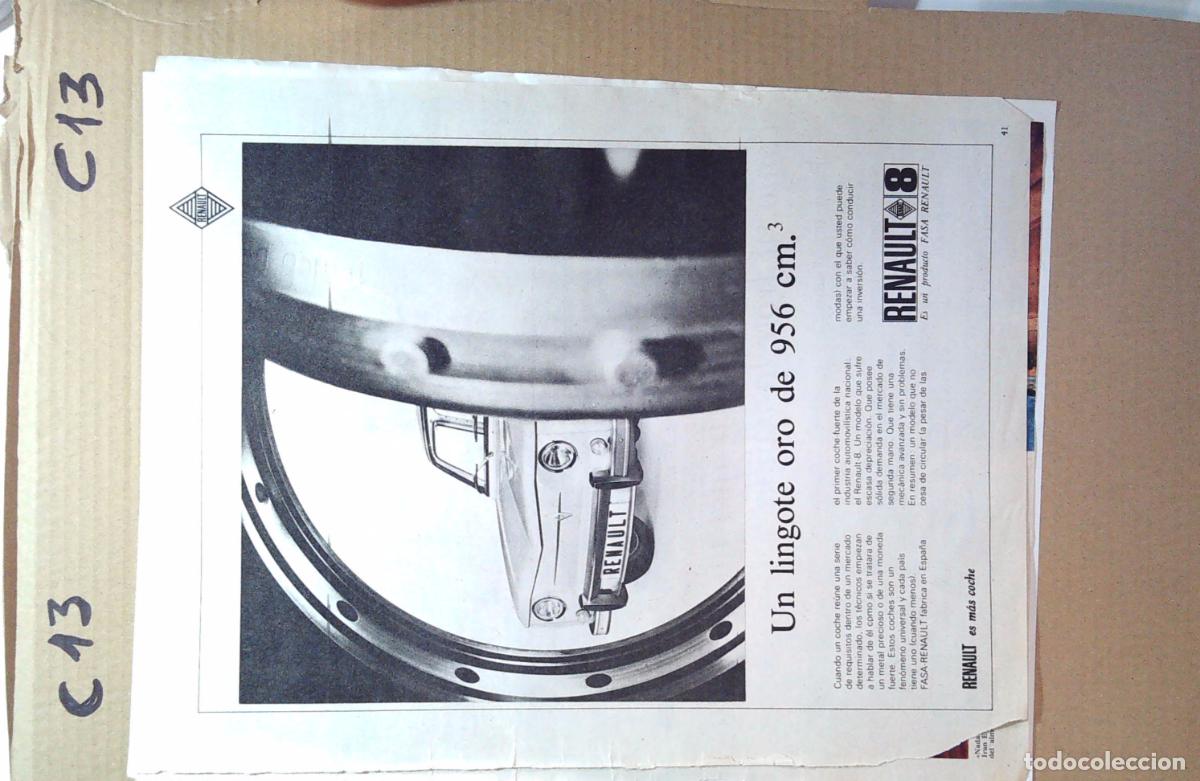 Coleccionismo de Revistas y Peri&oacute;dicos: RENAULT 8 MOTOR Anuncio publicidad