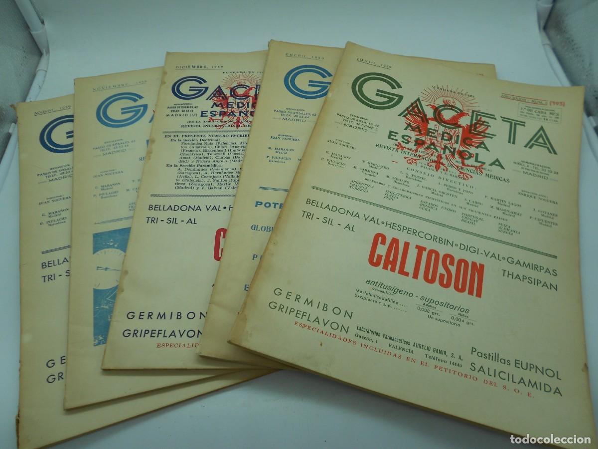Collection Magazines and Newspapers: revista gaceta medica espa&ntilde;ola 5 revistas mucha publicidad de epoca a&ntilde;os 50