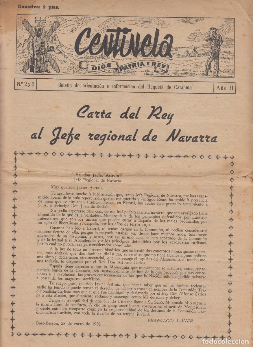 Coleccionismo de Revistas y Peri&oacute;dicos: 1958 - REVISTA CENTINELA - DIOS PATRIA Y REY - REQUER&Eacute; DE CATALU&Ntilde;A NUM. 2