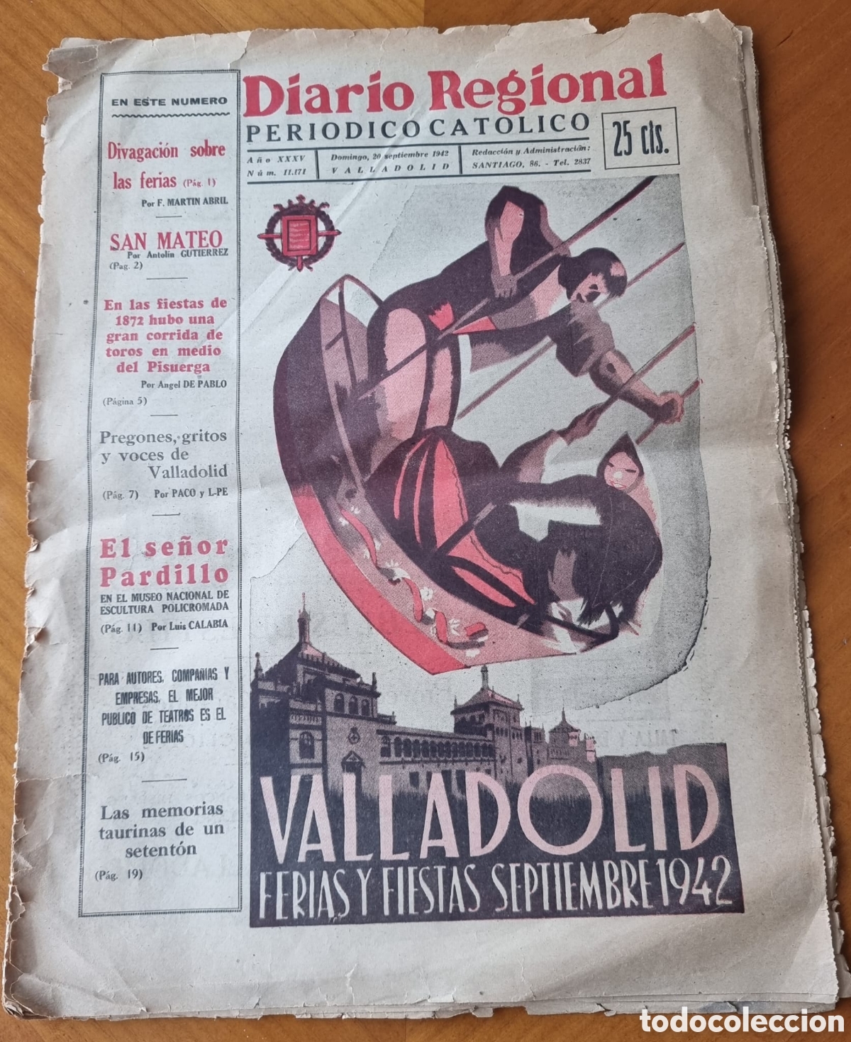 Coleccionismo de Revistas y Peri&oacute;dicos: Valladolid Diario Regional 1942 Especial Ferias muy raro