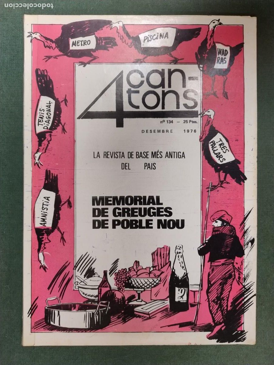Coleccionismo de Revistas y Peri&oacute;dicos: REVISTA 4 CANTONS POBLENOU DESEMBRE 1976 RESTAUTANTS N&ordm; 134