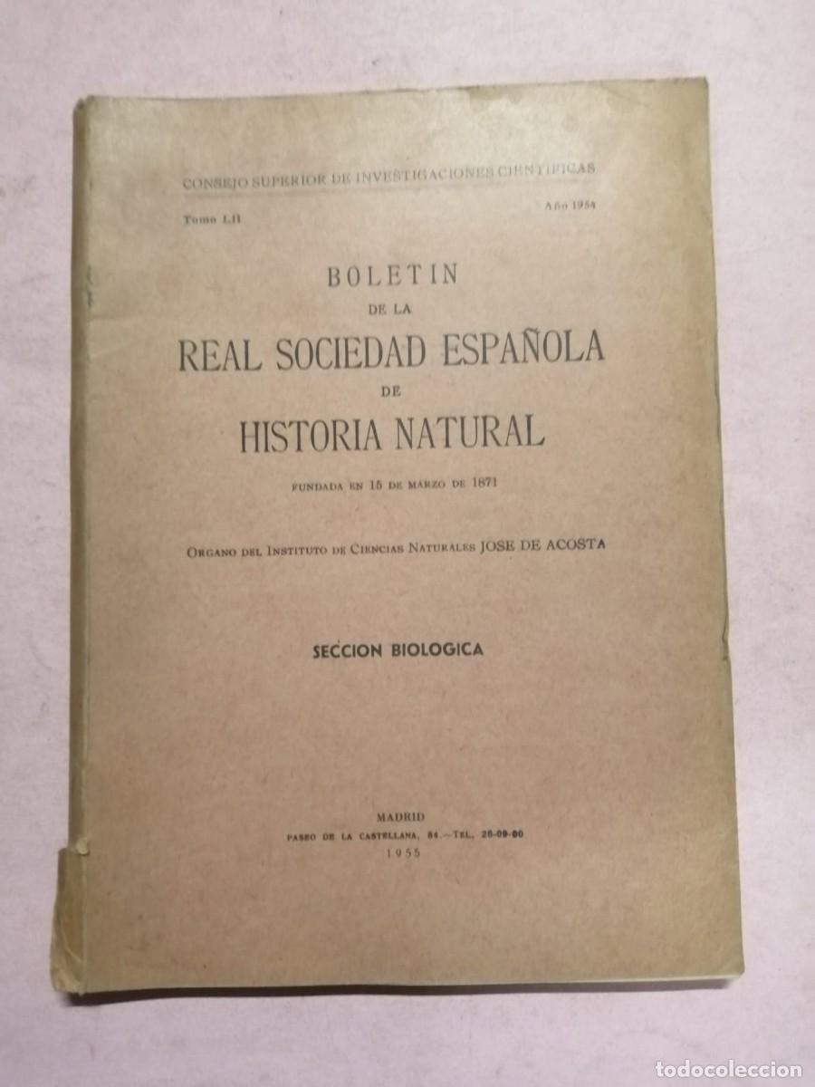 Coleccionismo de Revistas y Peri&oacute;dicos: BOLETIN REAL SOCIEDAD ESPA&Ntilde;OLA DE HISTORIA NATURAL 1955