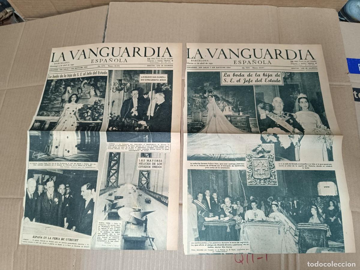 Collection Magazines and Newspapers: LOTE DE 2 ANTIGUAS PORTADAS DEL DIARIO LA VANGUARDIA 1950, BODA HIJA DE FRANCISCO FRANCO -P24