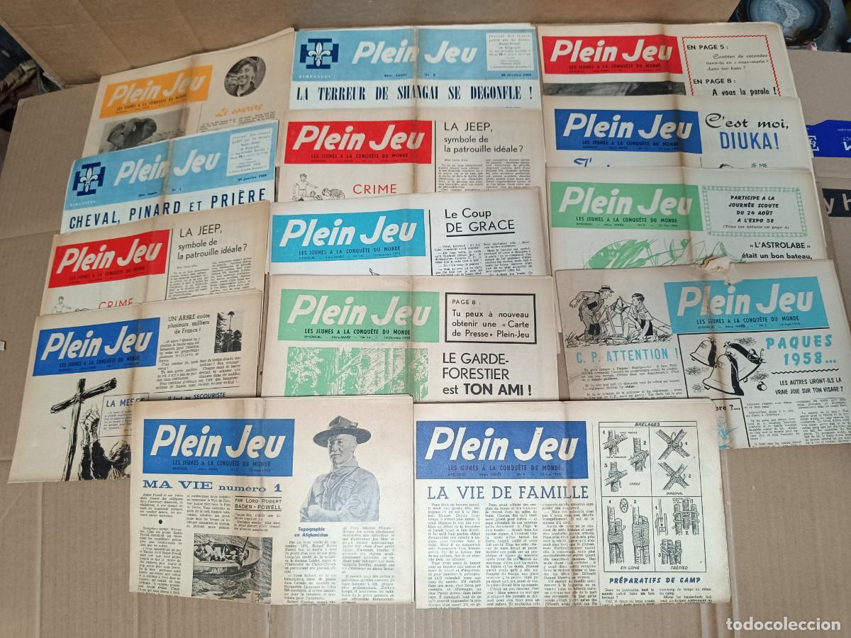 Colecionismo de Revistas e Jornais: LOTE DE 14 ANTIGUAS REVISTAS PLEIN JEU BELGIQUE, 1958 1959 , BELGICA, BOY SCOUTS -P24