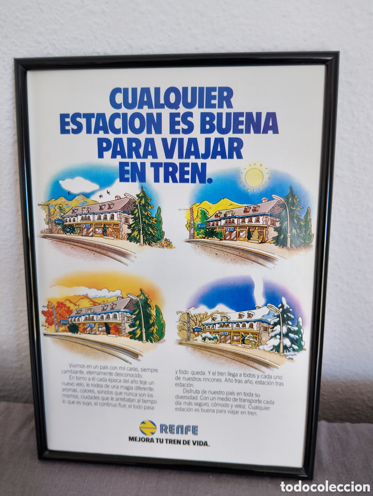 Collectionnisme de Revues et Journaux: Renfe tren cuadro publicidad vintage a&ntilde;os 80 ferrocarril