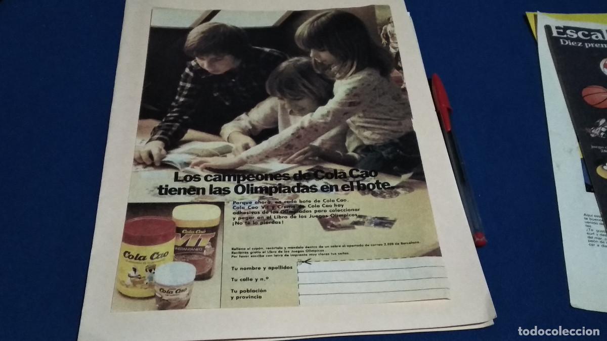 Coleccionismo de Revistas y Peri&oacute;dicos: Anuncio - Publicidad de Revista HOJA - COLA CAO / LOS CAMPEONES - 1980