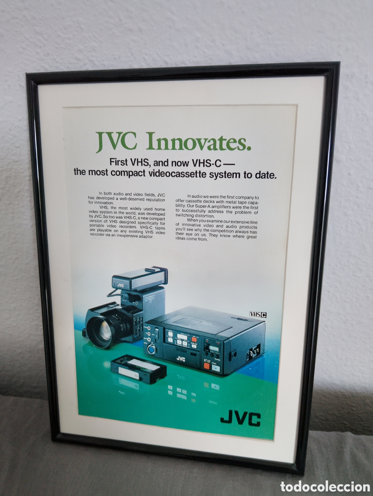 Coleccionismo de Revistas y Peri&oacute;dicos: Jvc VHS cuadro publicidad vintage a&ntilde;os 80 tecnolog&iacute;a