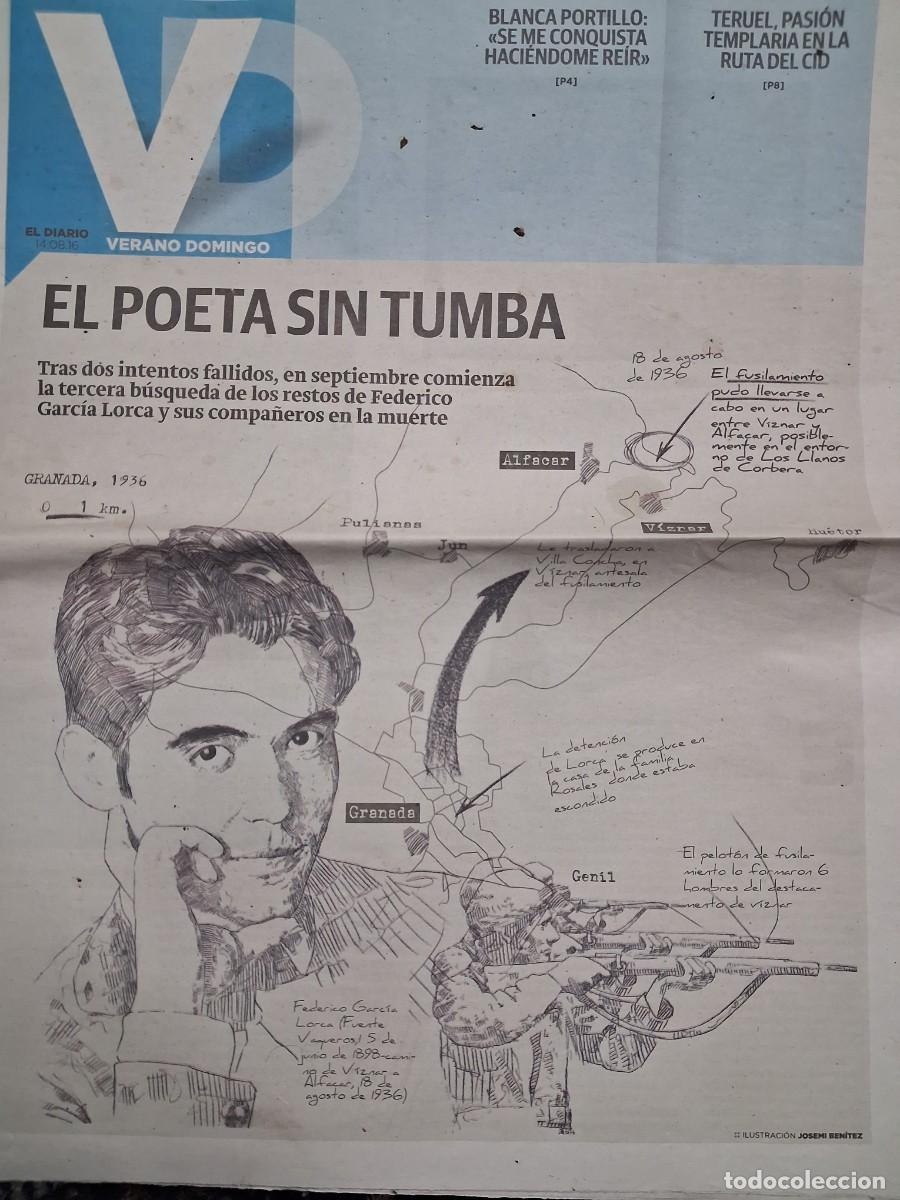 Sammeln von Zeitschriften und Zeitungen: Verano Domingo 14-08-2016 - suplemento Diario Monta&ntilde;&eacute;s - Lorca, El poeta sin tumba