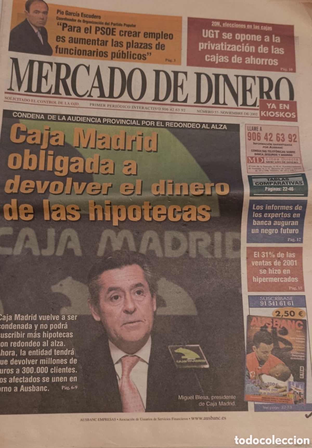 Coleccionismo de Revistas y Peri&oacute;dicos: Diario mercado de dinero noviembre de 2002