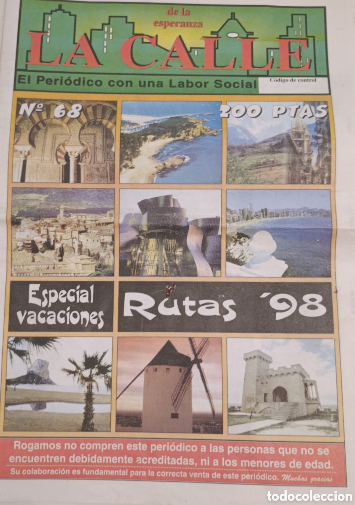 Coleccionismo de Revistas y Peri&oacute;dicos: Publicaci&oacute;n &rdquo;La Calle&rdquo; - N&ordm; 68 (Especial Vacaciones / Rutas '98)
