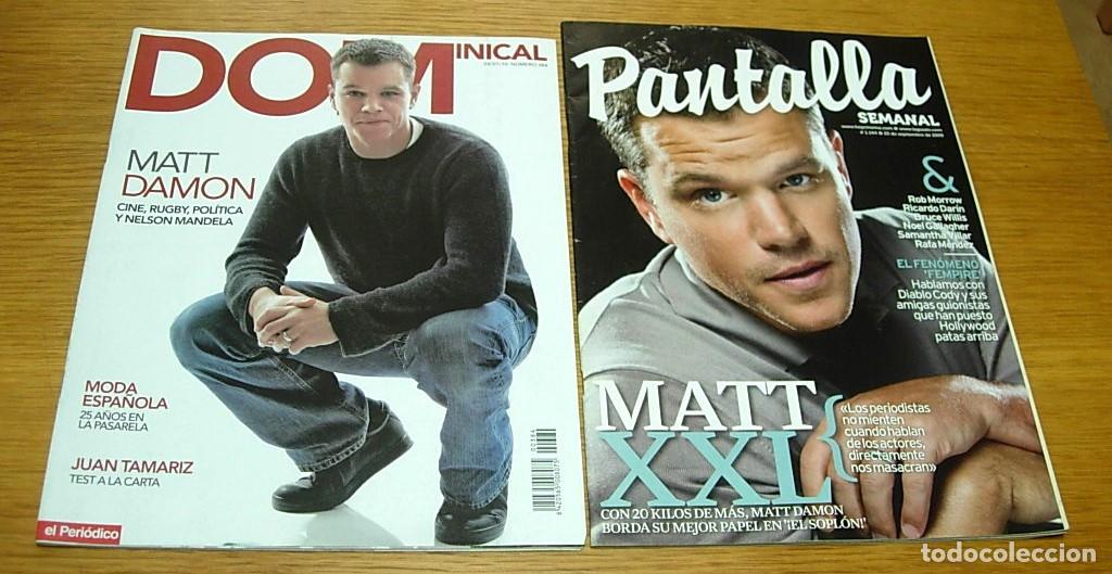 Coleccionismo de Revistas y Peri&oacute;dicos: Lote 2 Revistas MATT DAMON Dominical 2010 + Pantalla Semanal 2009