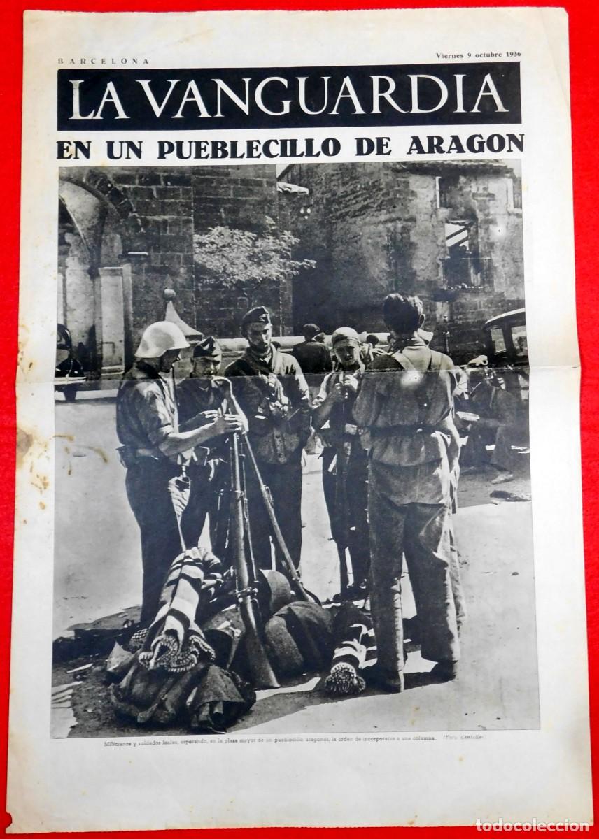 Collection Magazines and Newspapers: Guerra Civil - La Vanguardia - Barcelona - 9 Octubre 1936 - Frente de Aragon - Huesca