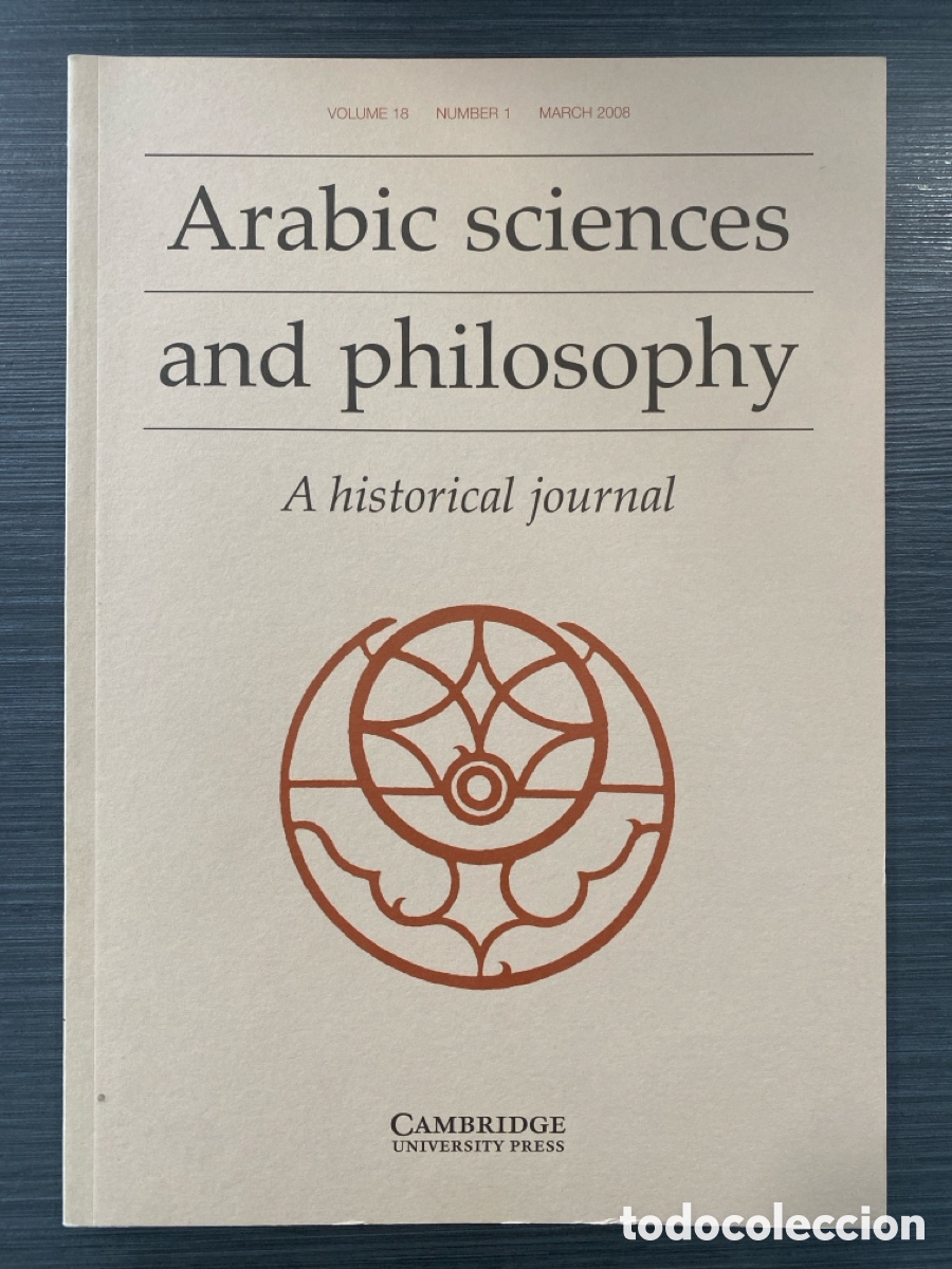 Coleccionismo de Revistas y Peri&oacute;dicos: Arabic Sciences and Philosophy: A Historical Journal (Vol. 18, n&ordm; 1)/2008/Cambridge University Press