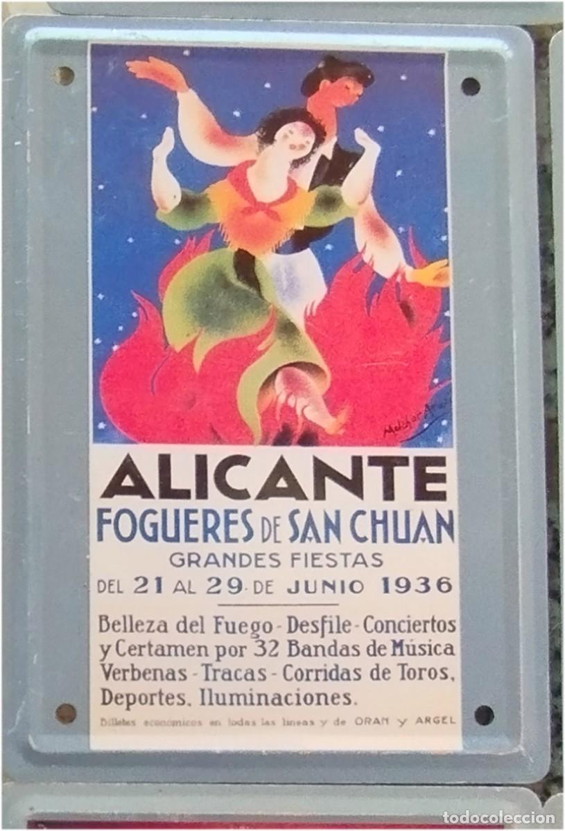 Collection Magazines and Newspapers: HOGUERAS DE SAN JUAN ALICANTE REPRODUCCION CARTEL EN METAL FOGUERES DE SANT JUAN DEL A&Ntilde;O 1936 MIDE