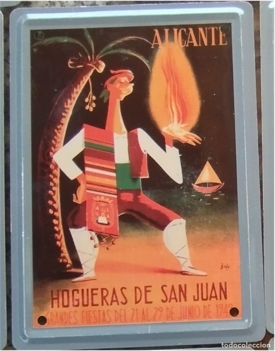 Collezionismo di Riviste e Giornali: HOGUERAS DE SAN JUAN ALICANTE REPRODUCCION CARTEL EN METAL FOGUERES DE SANT JUAN DEL A&Ntilde;O 1949 MIDE