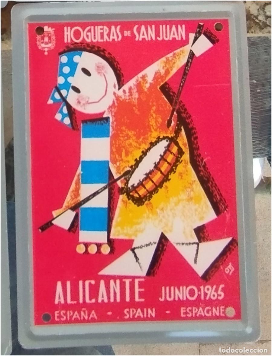 Sammeln von Zeitschriften und Zeitungen: HOGUERAS DE SAN JUAN ALICANTE REPRODUCCION CARTEL EN METAL FOGUERES DE SANT JUAN DEL A&Ntilde;O 1965 MIDE
