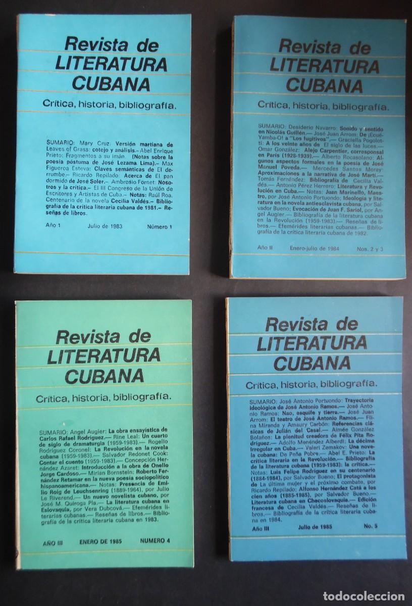 Colecionismo de Revistas e Jornais: Revista de Literatura Cubana, n&ordm; 1 (julio 1983) a 5 (julio 1985). Uni&oacute;n Escritores y Artistas Cuba