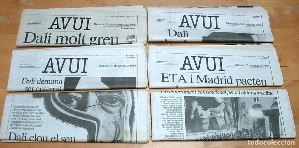 Coleccionismo de Revistas y Peri&oacute;dicos: Lote de 6 Peri&oacute;dicos Diari AVUI Muerte de SALVADOR DALI +otros d&iacute;as anteriores y posteriores 1988-89