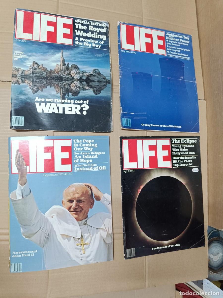 Colecionismo de Revistas e Jornais: LOTE DE 4 REVISTAS LIFE, 1979 -1981, EN INGLES, PAPA, NUCLEAR, ECLIPSE, AGUA -P24